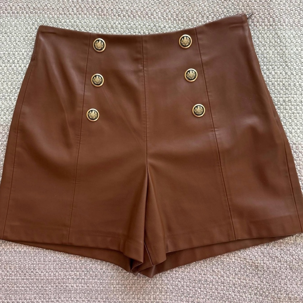 Faux Leather Shorts Zara